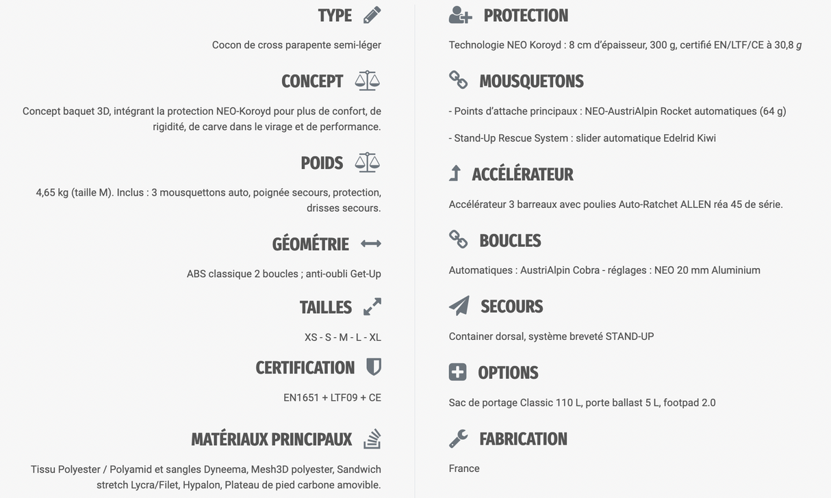 Sellette Néo Suspender 2.0