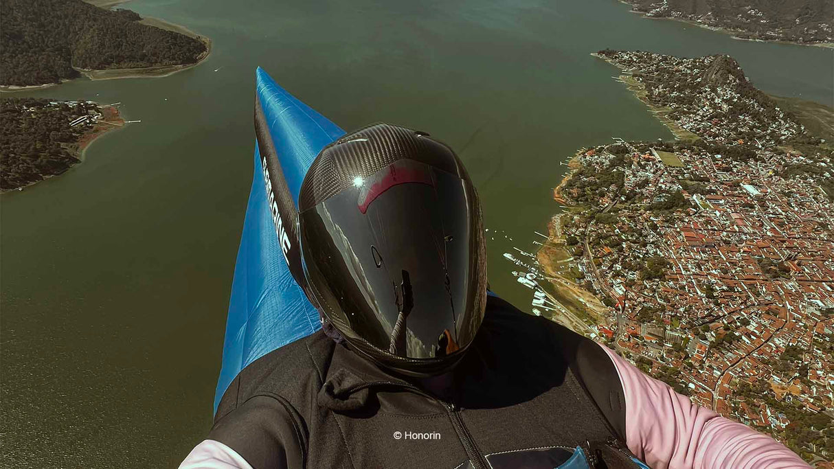 Icaro NeroHero Full-Face Helmet, Genuine Carbon Fiber, with Visor