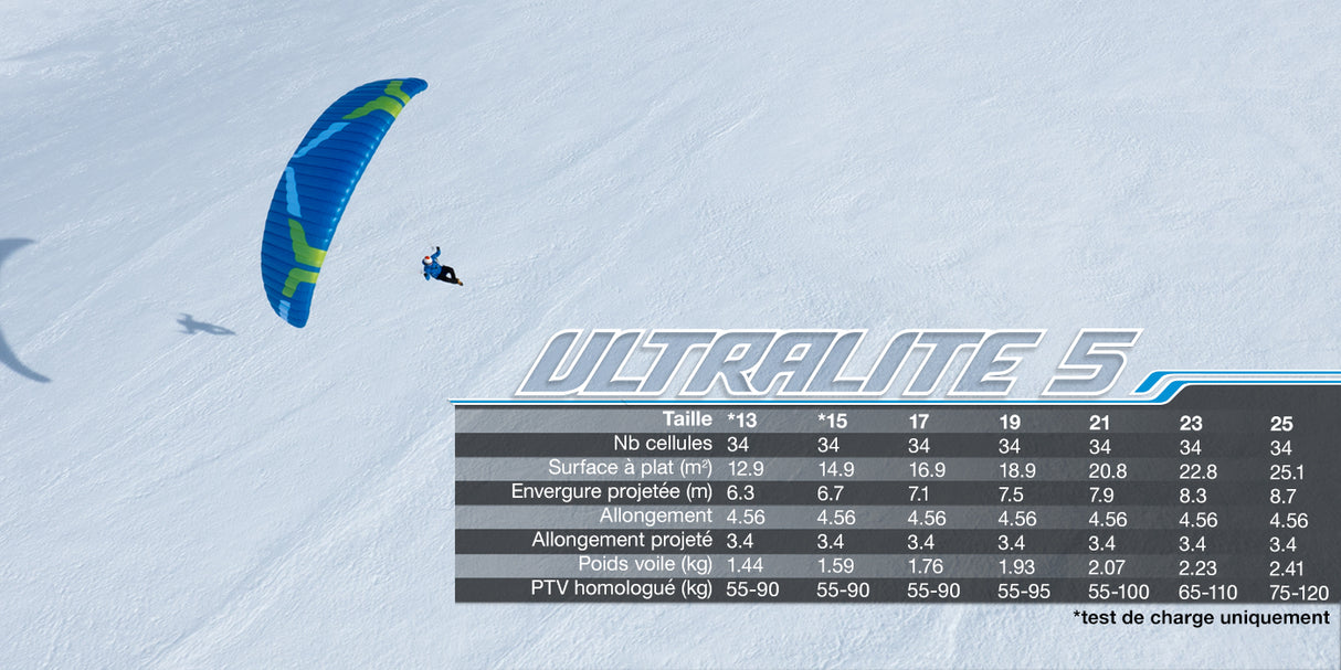 Ozone Ultralite 5 Parapente EN A Ultra-Léger Débutant
