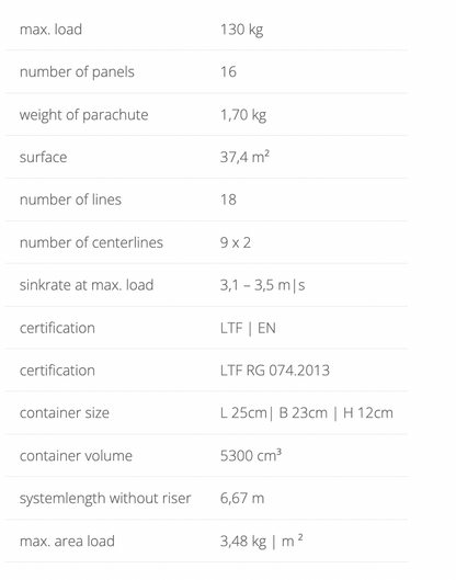 Parachute dirigeable X-Dreamfly X-curve 130
