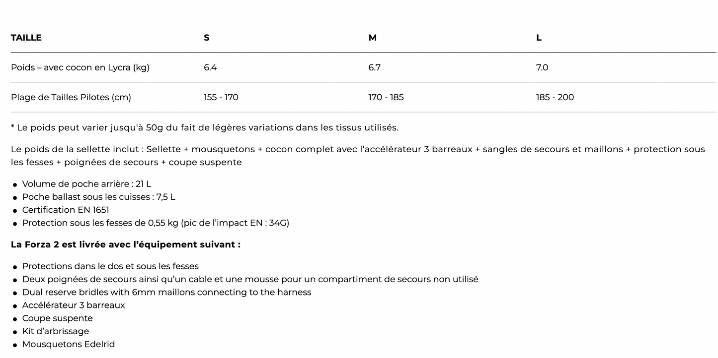 Sellette Cocon Forza 2 - Ozone