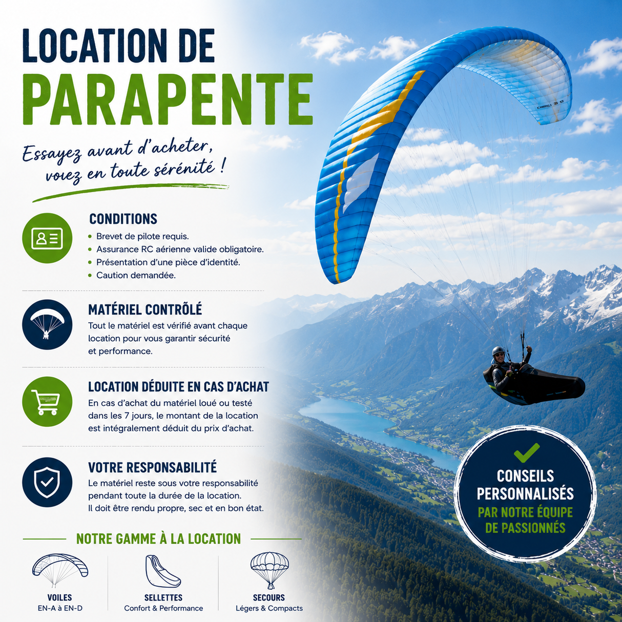 Location / essai démo , voile seule (par jour)