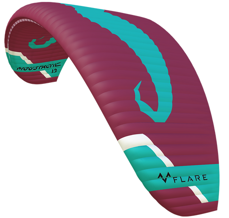 Flare Moustache 2 – Parakite 15m Burgundy (Mauve et verte) - Démo