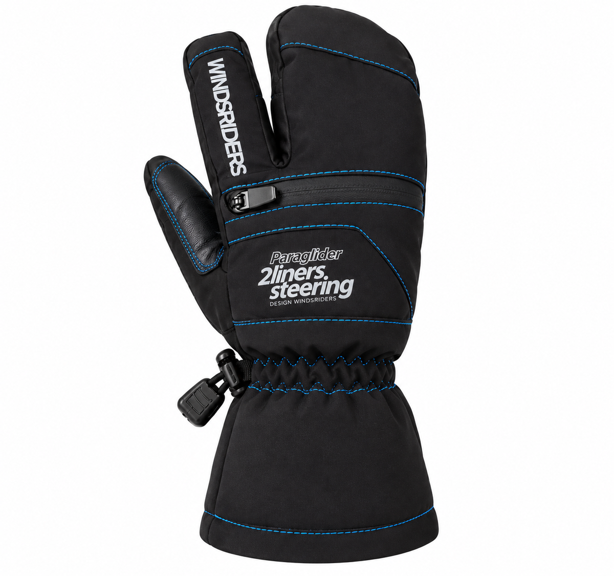 Windsriders - Gants-Moufles de pilotage parapente 2 lignes « aux arrières »