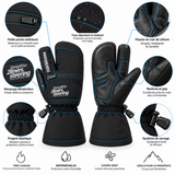 Windsriders - Gants-Moufles de pilotage parapente 2 lignes « aux arrières »