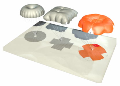 Folding emergency parachute