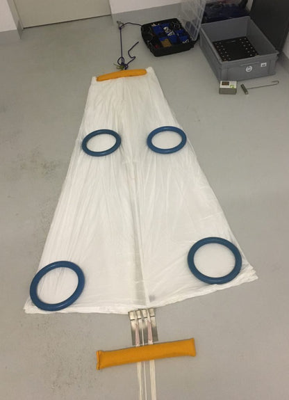 Folding emergency parachute
